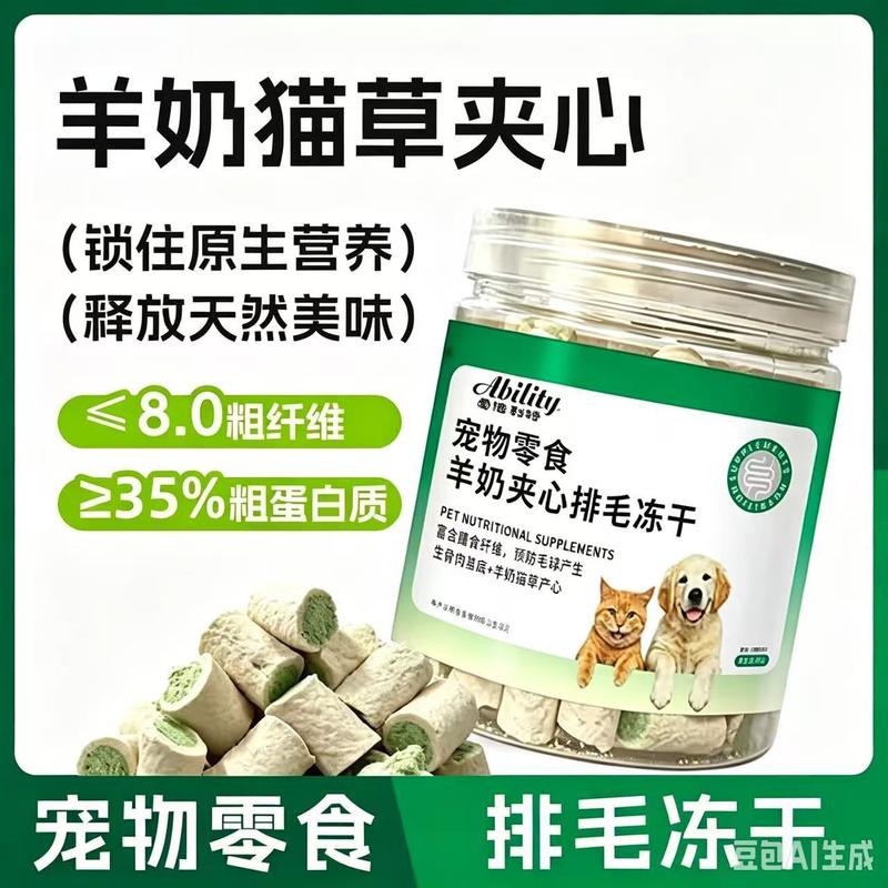 冻干猫草粒羊奶棒 60g 排毛磨牙棒 猫零食