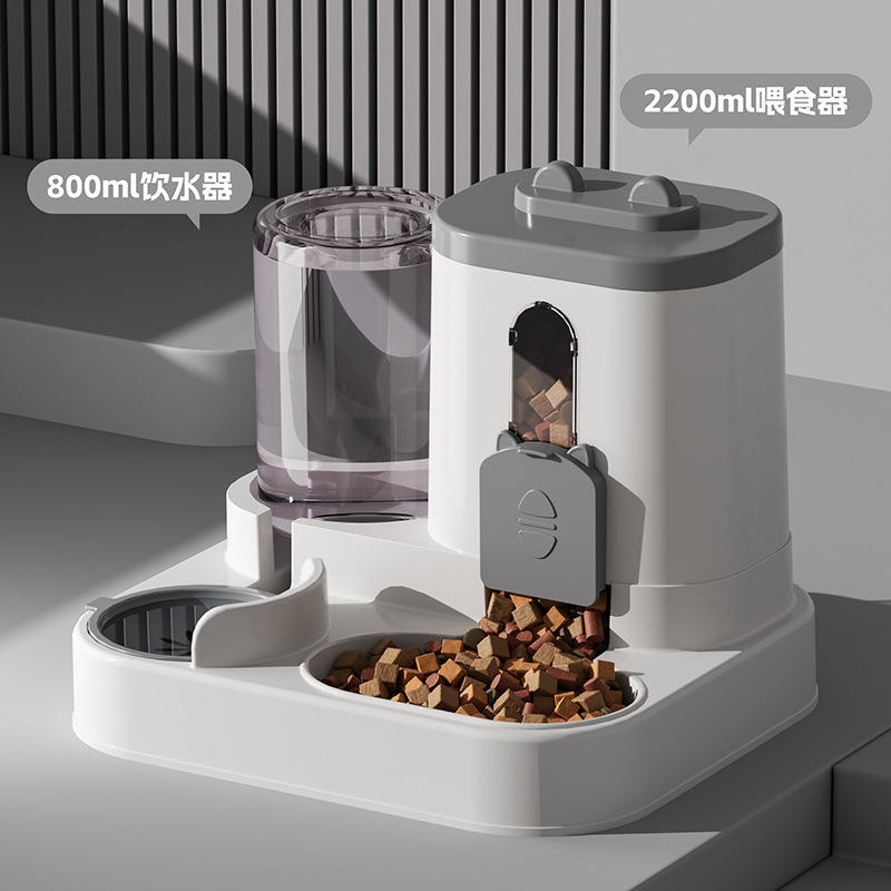 猫狗自动喂水喂食器 水粮一体式宠物双碗