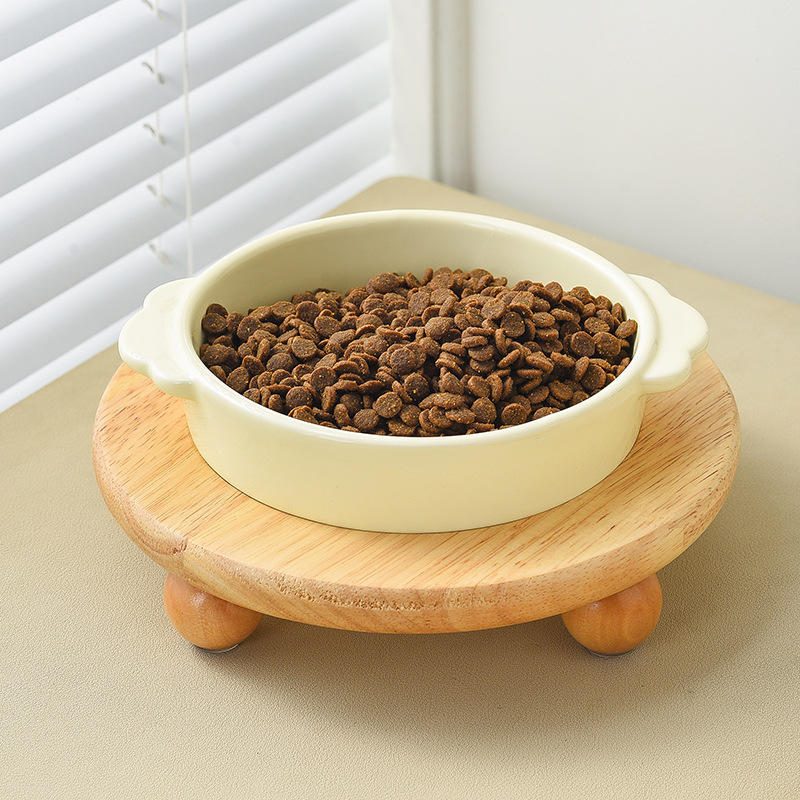 陶瓷宠物碗 护颈椎带架子猫狗食盆饮水碗