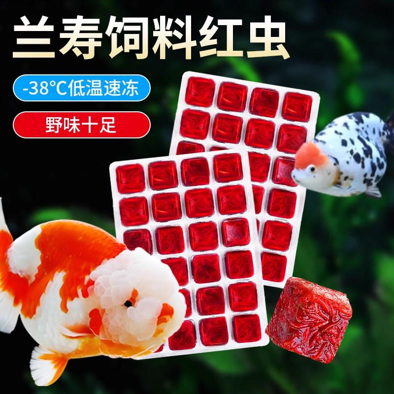 兰寿金鱼红虫颗粒饲料 冰冻线虫小型观赏鱼六角恐龙鱼粮