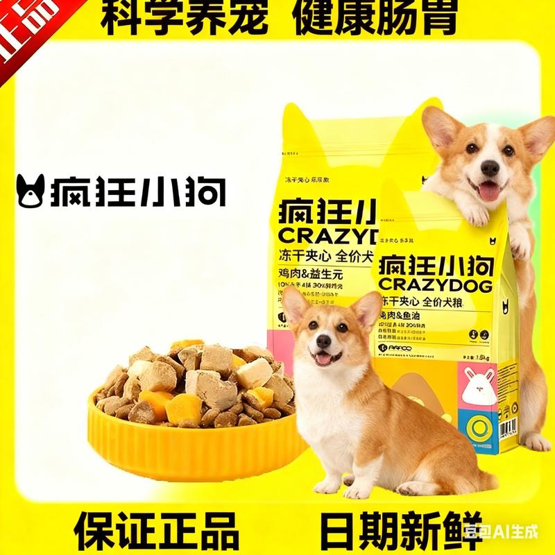 疯狂小狗 冻干夹心狗粮 小型犬幼犬成犬 泰迪比熊柯基